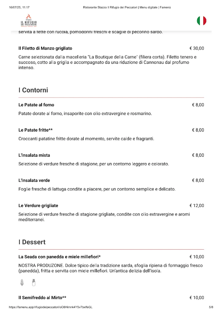 Menu_Ristorante Stazzo Il Rifugio dei Peccatori_La Maddalena_image_1