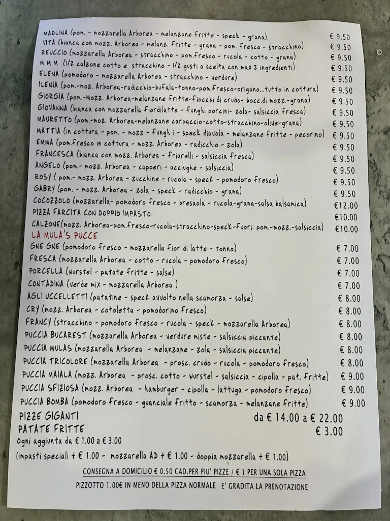 Menu_Pizzeria La Mula's_La Maddalena_image_2