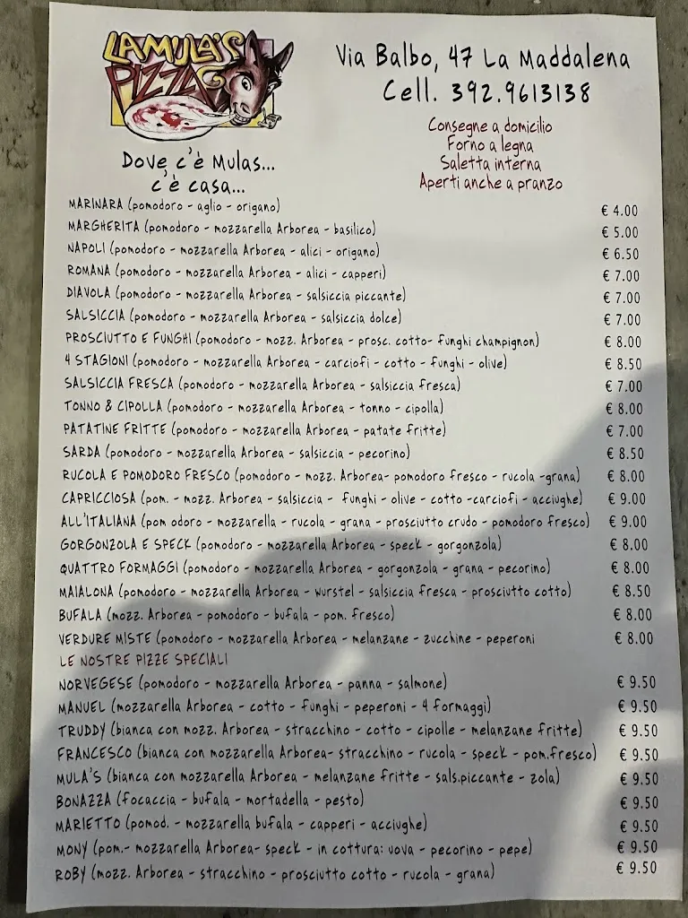 Menu_Pizzeria La Mula's_La Maddalena_image_4