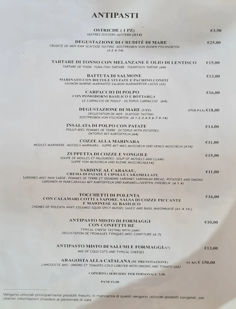 Menü_L'Ostrica Ristorante Pizzeria La Caletta _La Caletta_Bild_1