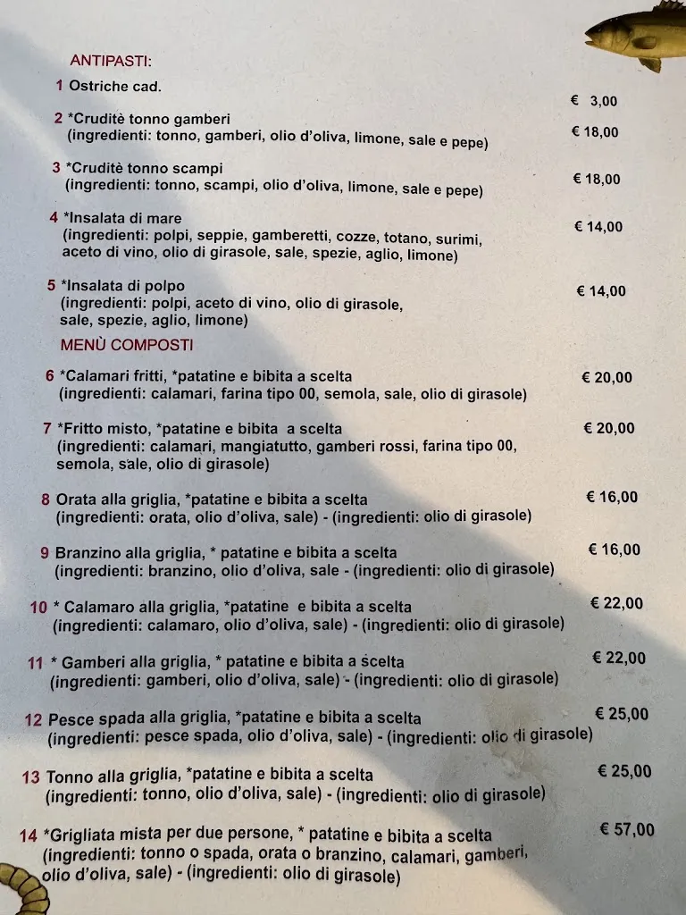 Menu_Spigola D'Oro_La Caletta_image_1