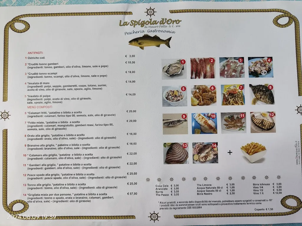 Menu_Spigola D'Oro_La Caletta_image_2