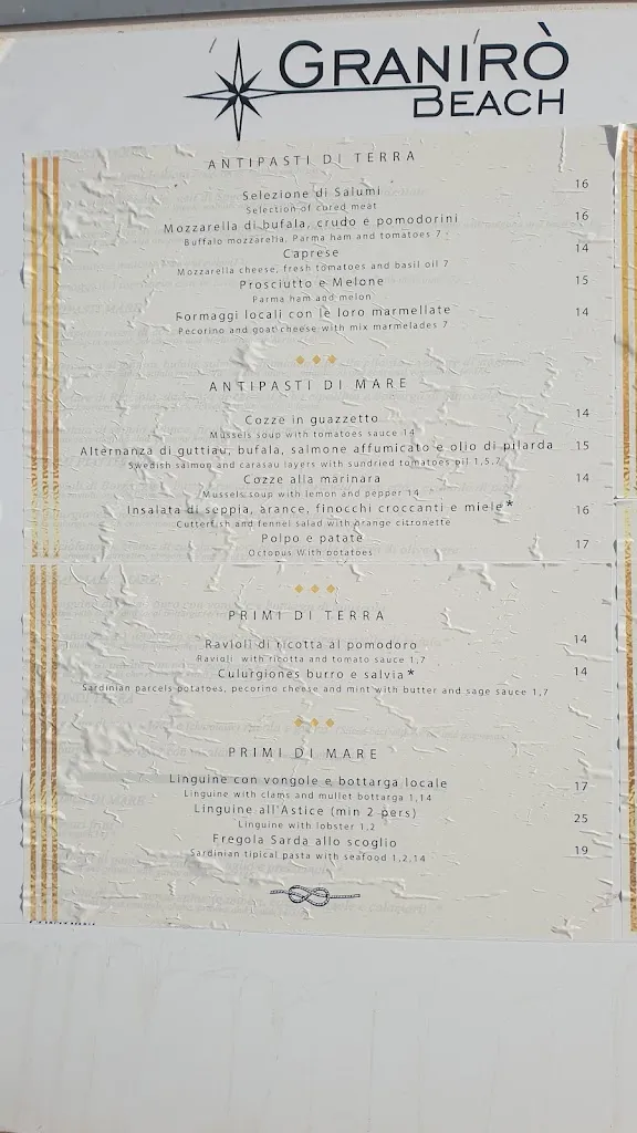 Menu_Granirò Beach_La Caletta_image_3