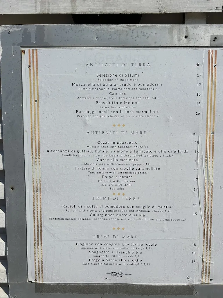 Menu_Granirò Beach_La Caletta_image_4