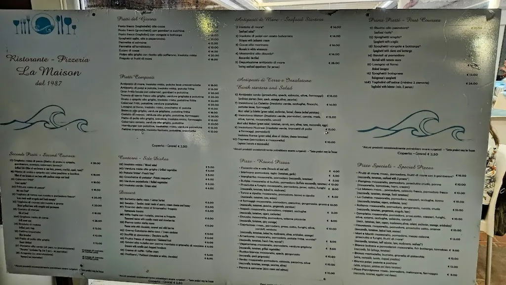 Menu_Ristorante Pizzeria La Maison La Caletta_La Caletta_image_1