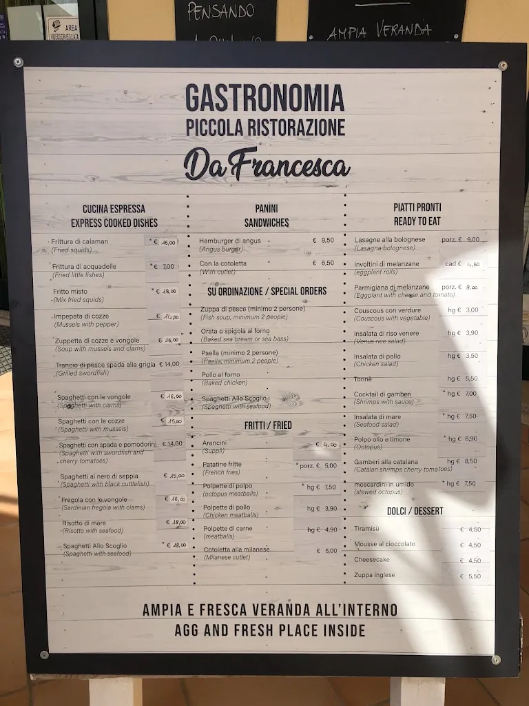 Menu_Ristorante Gastronomia 