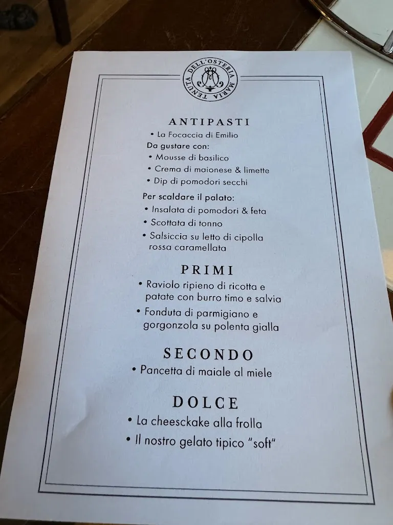 Menu_Tenuta dell' Osteria Maria_Loiri Porto San Paolo_image_1