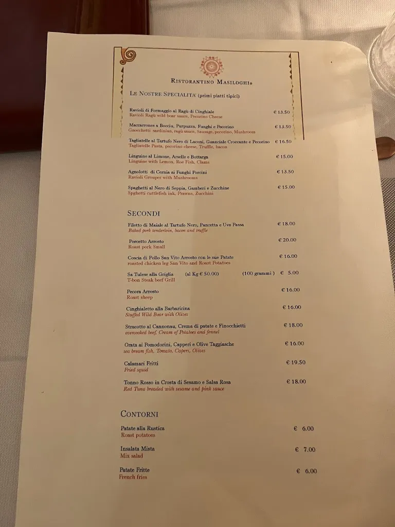 Menu_Ristorantino Masiloghi - Ristorante Tipico sardo_Oliena_image_3