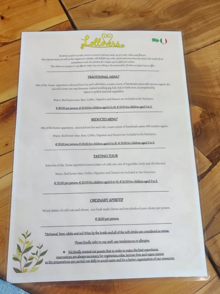 Menu_Lollovers agriturismo trattoria_Nuoro_image_3