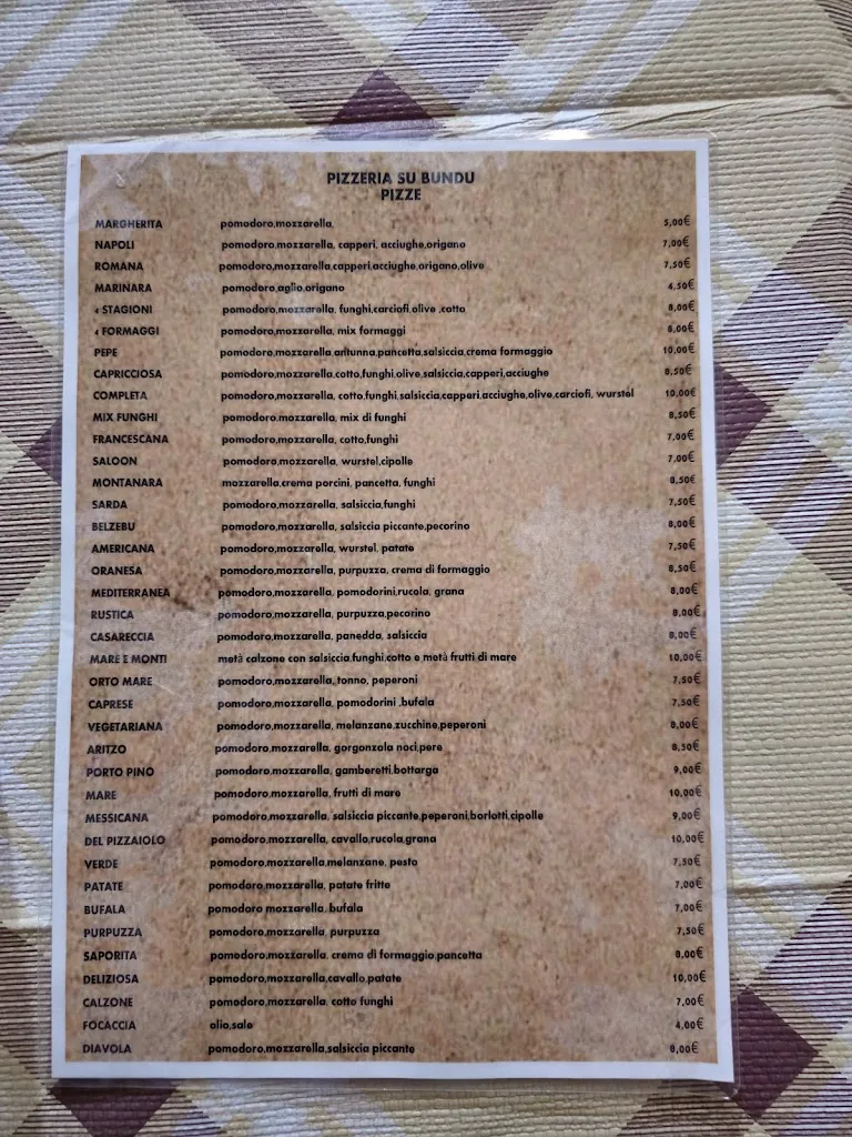 Menu_Punto Ristoro Pizzeria 