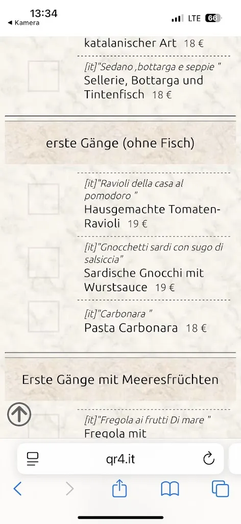 Menu_Ristorante La Lanterna Olbia Italy since 1980_Olbia_image_1