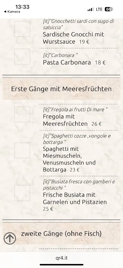 Menu_Ristorante La Lanterna Olbia Italy since 1980_Olbia_image_2