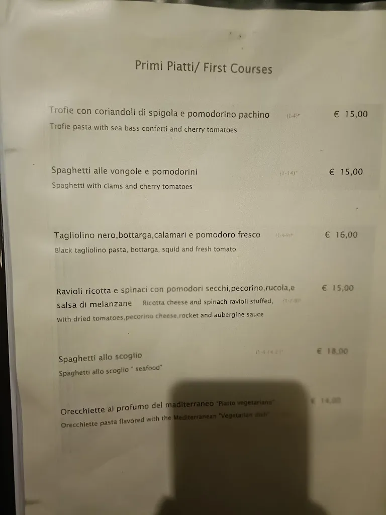 Menu_Ristorante La Lanterna Olbia Italy since 1980_Olbia_image_3