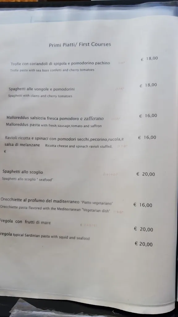 Menu_Ristorante La Lanterna Olbia Italy since 1980_Olbia_image_4