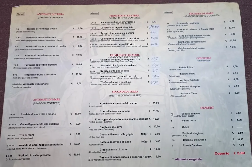 Menu_Il Portico Restaurant B&B_Orgosolo_image_1