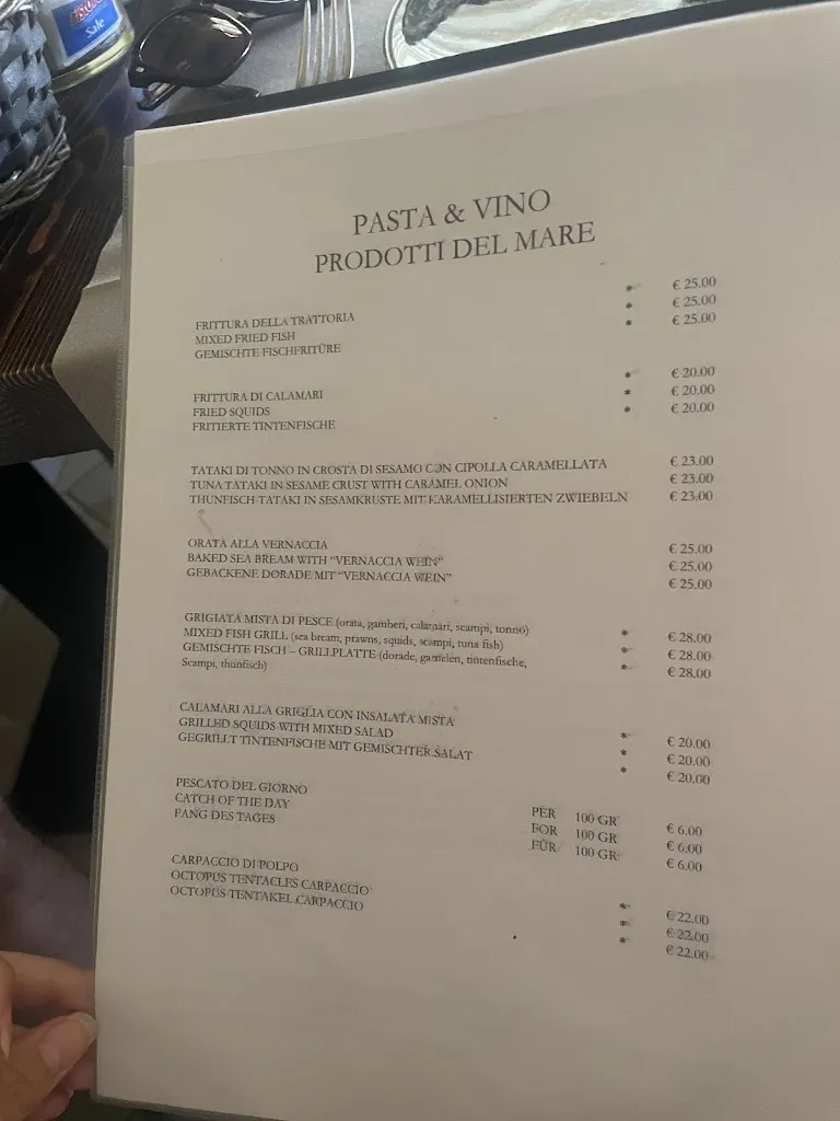 Menü_Ristorante Pasta e Vino_Palau_Bild_1