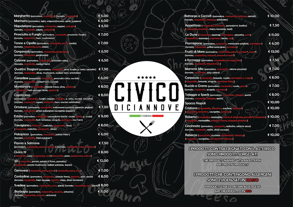 Menu_Pizzeria Civico Diciannove_Riola Sardo_immagine_1