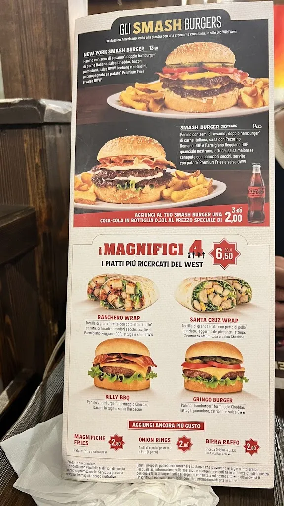 Menu_Old Wild West - Cagliari Millennium_Quartucciu_image_4