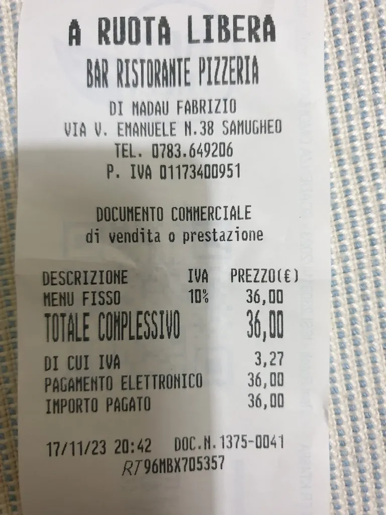 Daniele Vacca_Bar Ristorante Pizzeria Ruota Libera_Samugheo_review