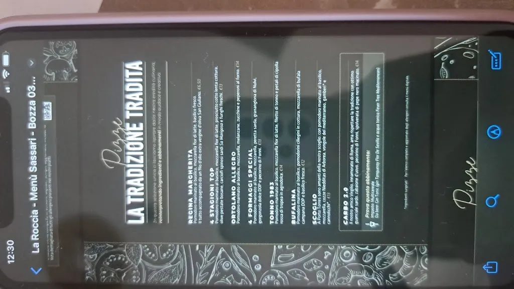 Menu_Pizzeria La Roccia Porto Torres_Porto Torres_image_1