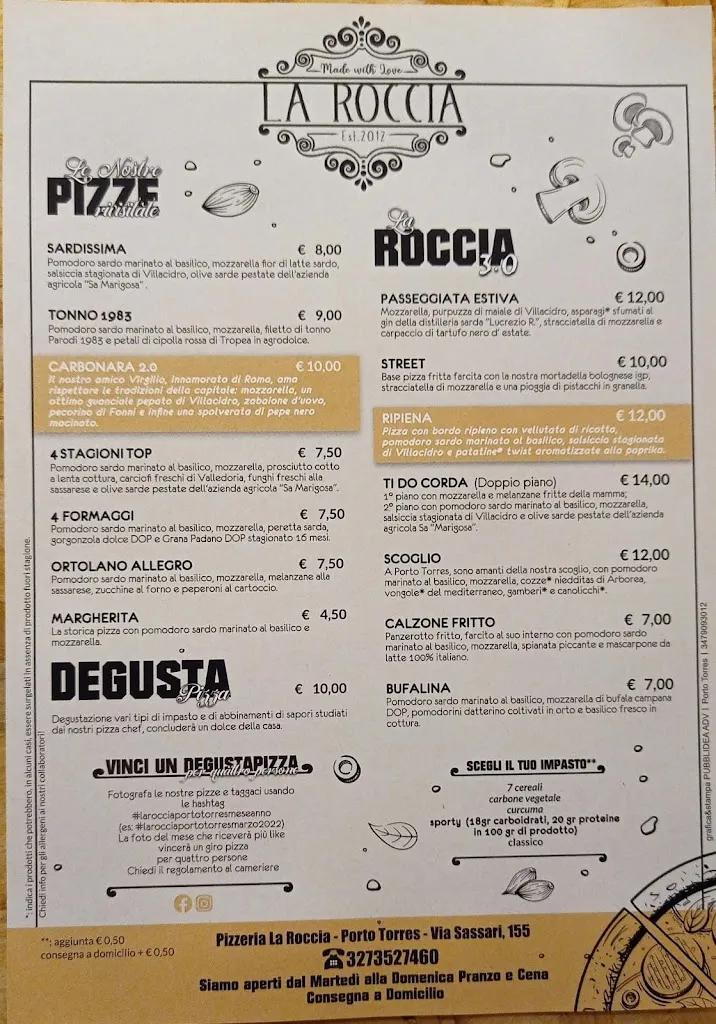 Menu_Pizzeria La Roccia Porto Torres_Porto Torres_image_4