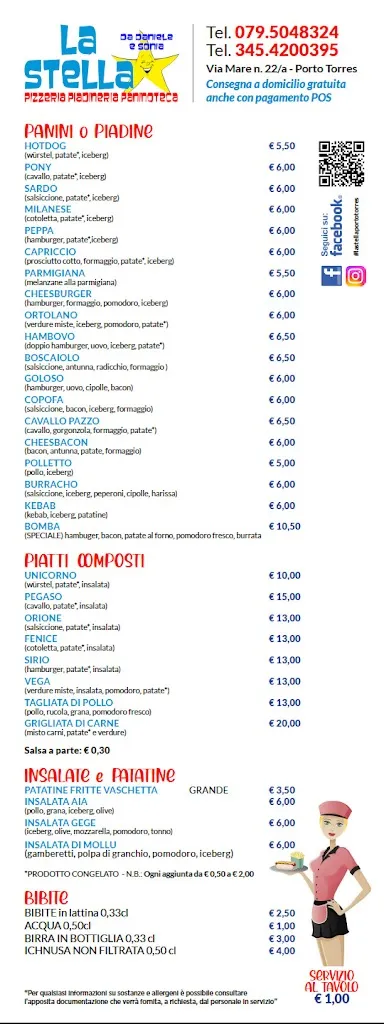 Menu_Pizzeria La Stella_Porto Torres_image_1