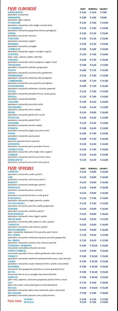 Menu_Pizzeria La Stella_Porto Torres_image_2