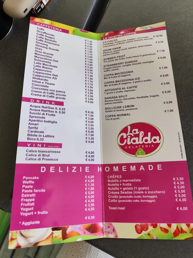 Menu_La Cialda Gelateria_Porto Torres_immagine_1