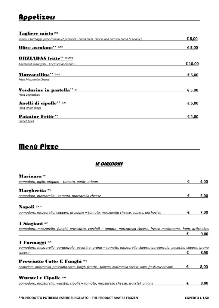 Menu_Il Nuraghe Sport & Food - Futsal Bar Pizzeria_San Vero Milis_image_1