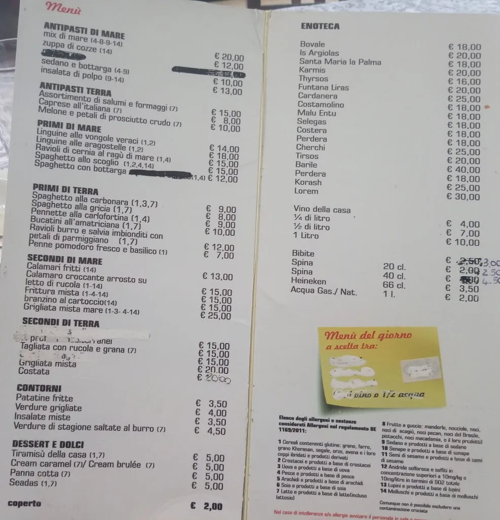 Menu_Trattoria Pizzeria Bar Fedalì_Santa Giusta_image_1