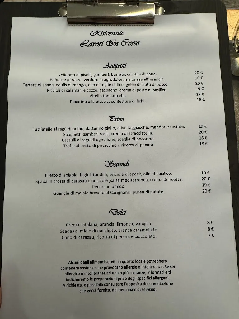 Menu_Ristorante Lavori in corso_Sant'Anna Arresi_image_1