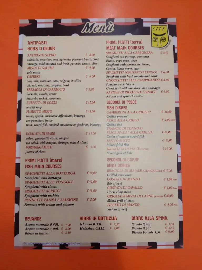 Menu_Ristorante Pizzeria City_Sant'Anna Arresi_image_1