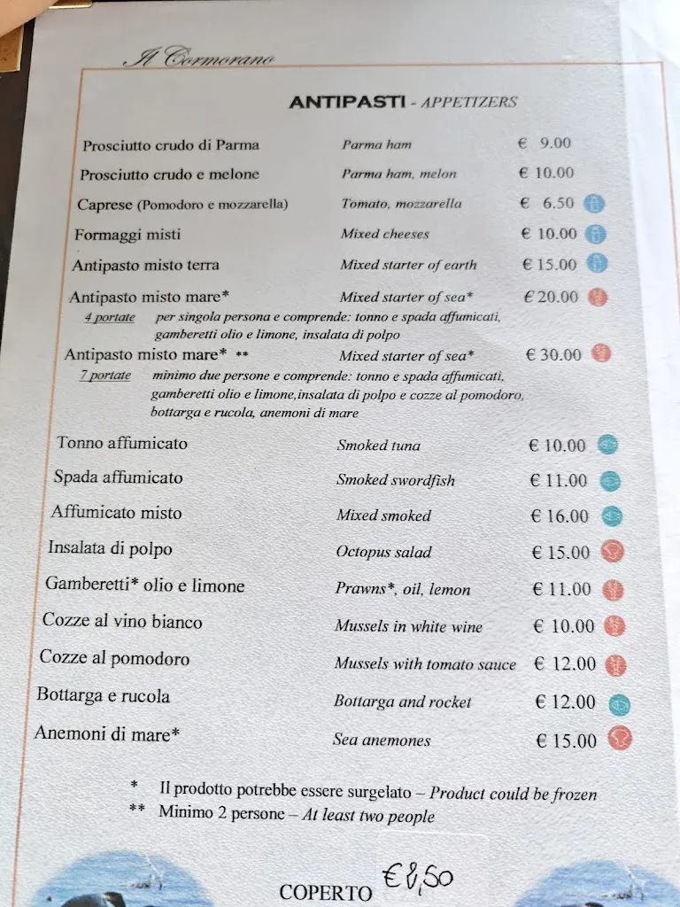 Menu_Ristorante Il Cormorano_Sant'Anna Arresi_image_1
