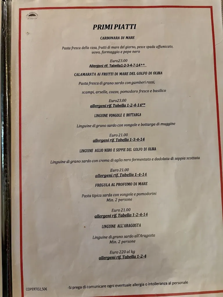 Menu_Sos Ammentos Ristorante Pizzeria_San Teodoro_image_1