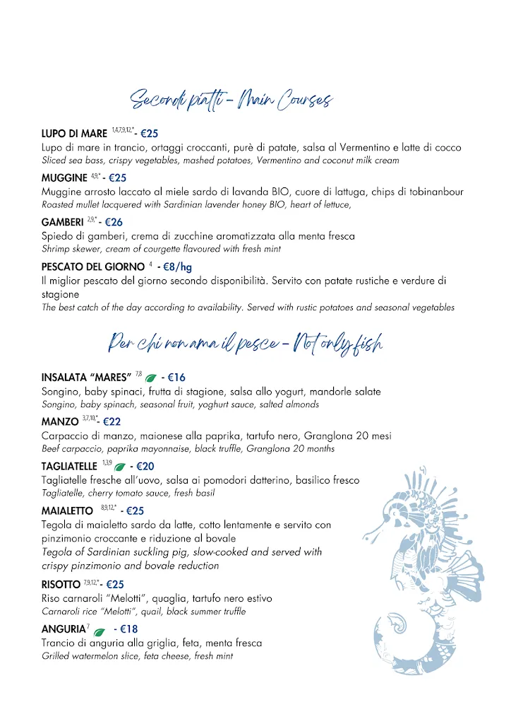 Menu_RISTORANTE MARES_San Teodoro_image_1