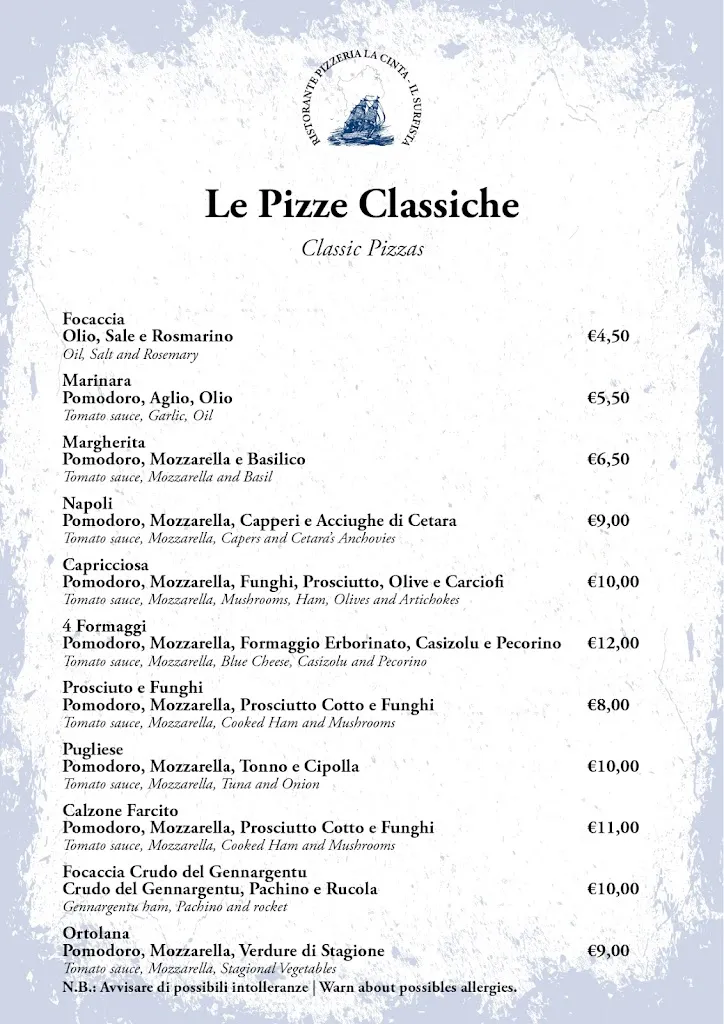 Menu_La Cinta - Il Surfista_San Teodoro_image_1