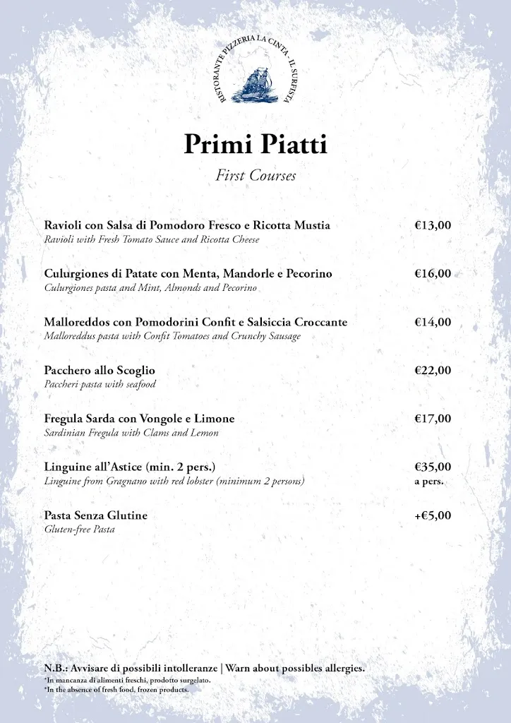 Menu_La Cinta - Il Surfista_San Teodoro_image_2