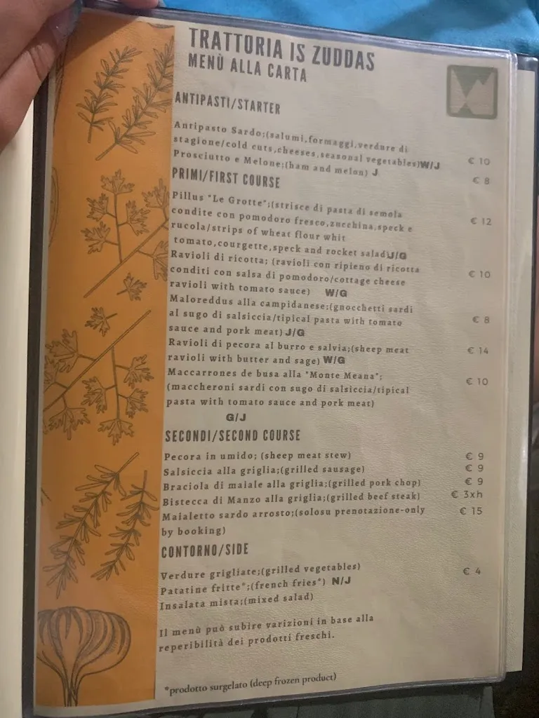 Menu_Trattoria Is Zuddas_Santadi_image_3