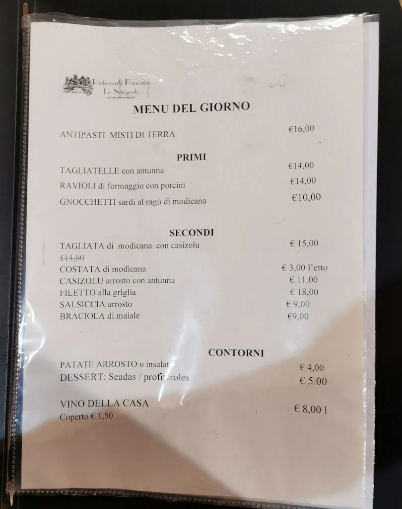 Menu_Ristorante Pizzeria Le Sorgenti - Fraz.S.Leonardo De Siete Fuentes_Santu Lussurgiu_image_2