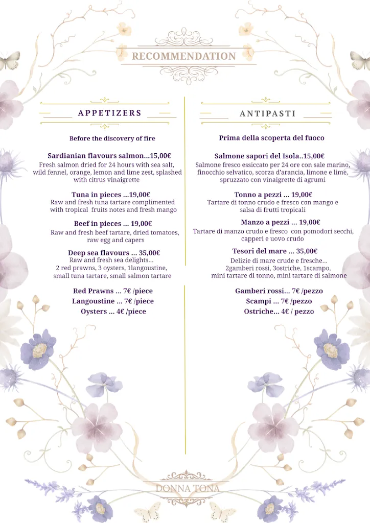 Menu_Donna Tona Ristorante Belle Époque Pula_Sarroch_image_3