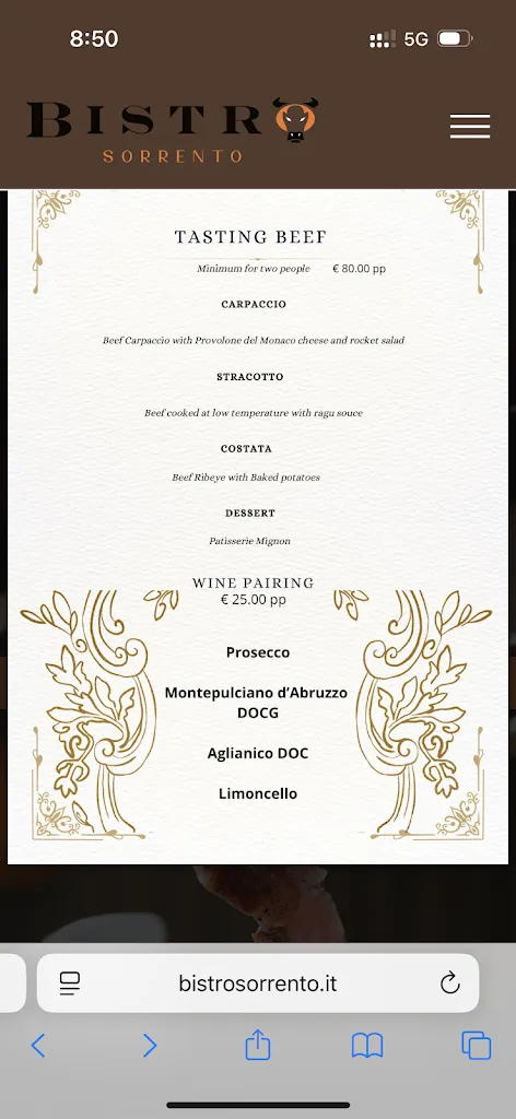 Menu_Bistro Sorrento_Serrenti_image_1