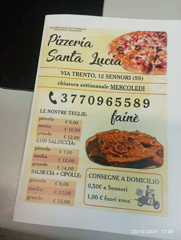 Menu_Pizzeria Santa Lucia di Giuseppe Urgeghe_Sennori_image_1