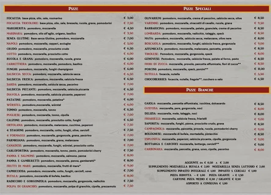 Menu_Olivarium - Bar, Pizzeria, Ristorante_Sestu_immagine_1