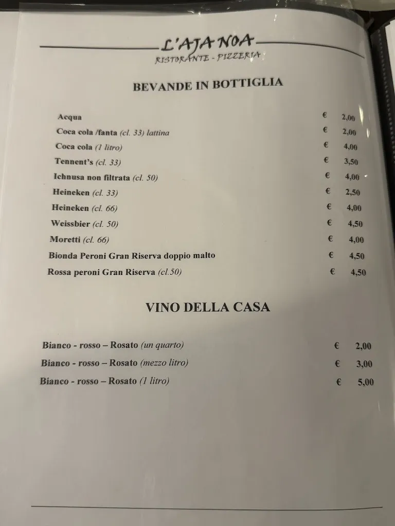 Menü_L’Aja Noa Guagnano Ristorante Pizzeria_Guagnano_Bild_4