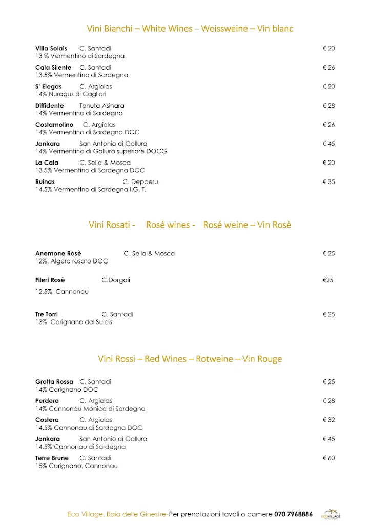 Menu_Panoramic Restaurant Baia Eco Village_Teulada_image_2