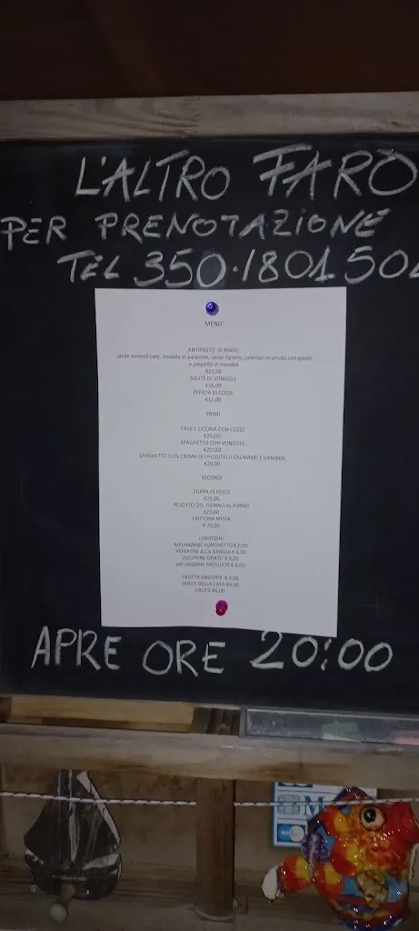Menu_L'Altro Faro_Isole Tremiti_immagine_1