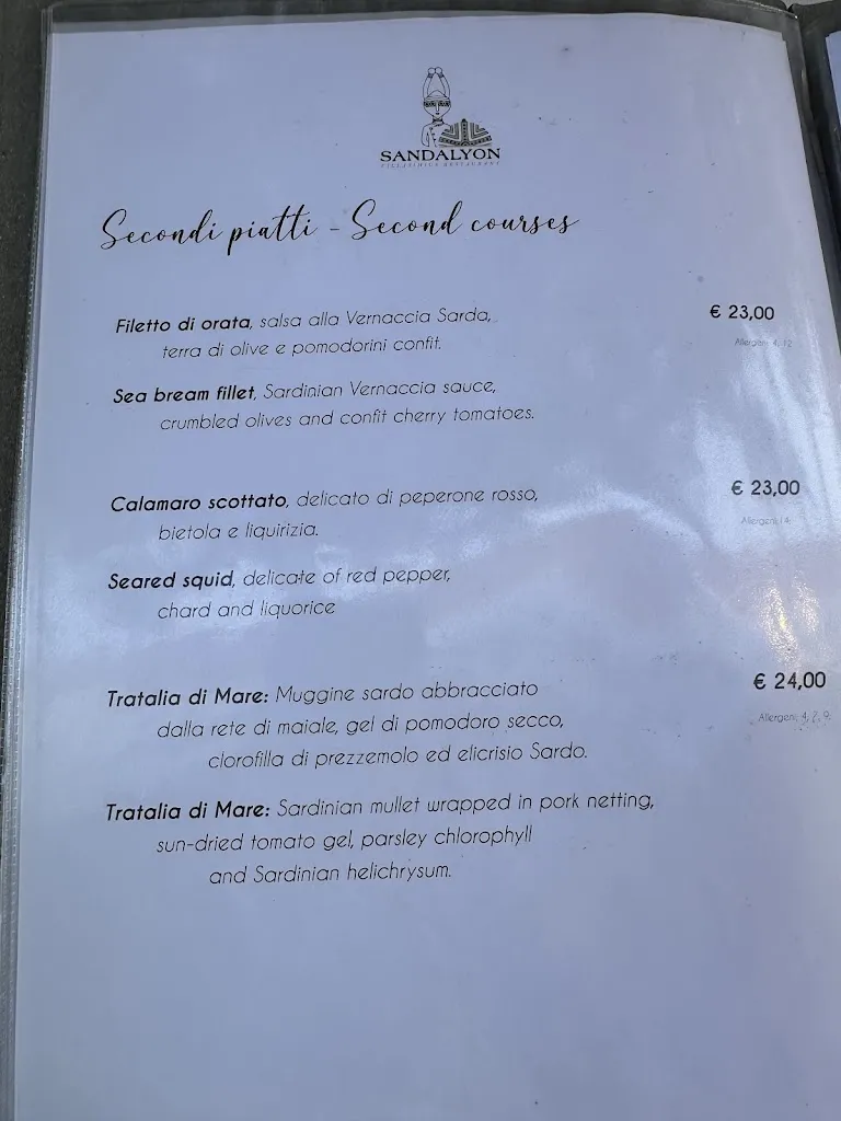 Menu_Sandalyon Villasimius Restaurant_Villasimius_image_1