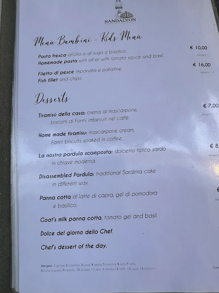 Menu_Sandalyon Villasimius Restaurant_Villasimius_image_2