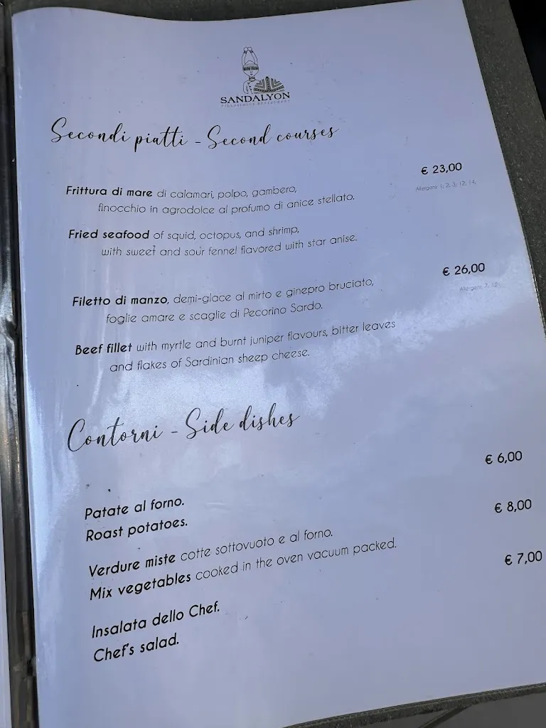 Menu_Sandalyon Villasimius Restaurant_Villasimius_image_3