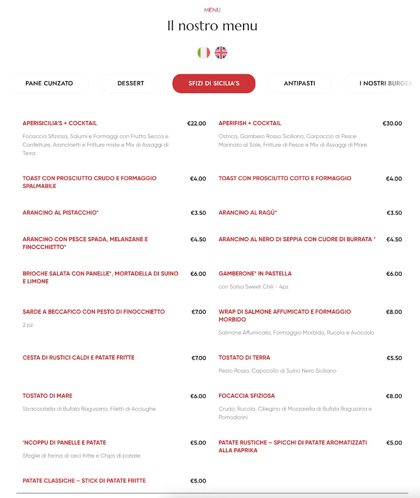 Menu_Sicilia's Cafe de Mar_Acitrezza_image_1
